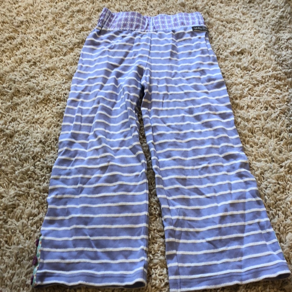 Periwinkle & white striped wide legs